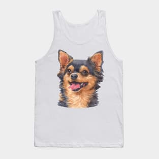 Black and Tan Chihuahua Watercolor Art Tank Top